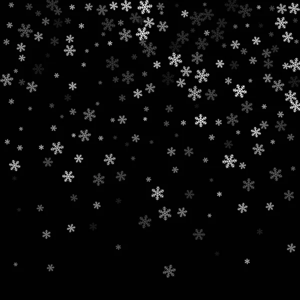 Abstrakta kreativa jul faller snö isolerad på bakgrunden. Vektor illustration clipart konst för Xmas semester dekoration. Begreppet idén designelement. Realistiska snöflinga. Vintern frost effekt — Stock vektor