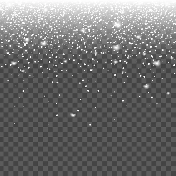 Abstrakta kreativa jul faller snö isolerad på bakgrunden. Vektor illustration clipart konst för Xmas semester dekoration. Begreppet idén designelement. Realistiska snöflinga. Vintern frost effekt — Stock vektor