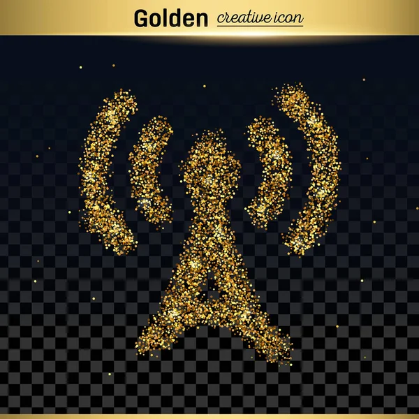 Gold glitter vector icon — Stock Vector