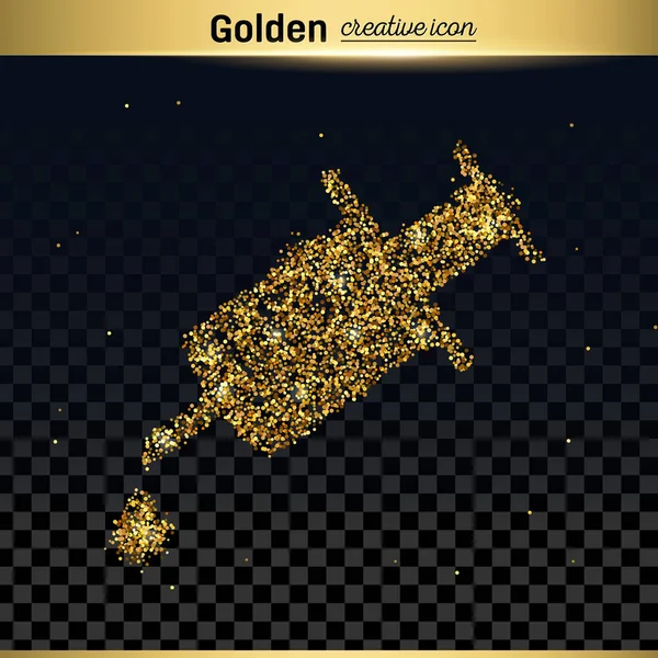 Gold glitter vector icon — Stock Vector