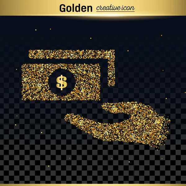 Altın glitter vektör simgesi — Stok Vektör
