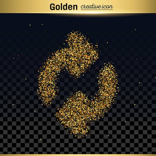 Gold glitter vector icon