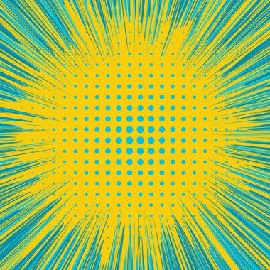 Soyut yaratıcı kavramı vektör komik pop sanat tarzı boş, düzeni şablonu bulutlar kiriş ve arka plan üzerinde izole nokta şekli ile. Satışı büyük başlığı, boş kabarcık, illüstrasyon noktalı resim kitap tasarımı için