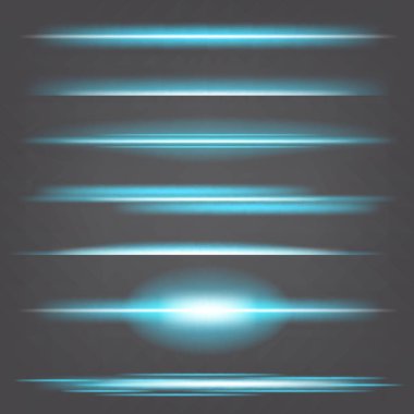 Parlak ışık efektlerinden oluşan yaratıcı bir konsept vektör kümesi siyah arka planda izole edilmiş kıvılcımlarla parlar. Resim tasarımı için, Noel kutlaması için pankart, sihirli ışık ışını.