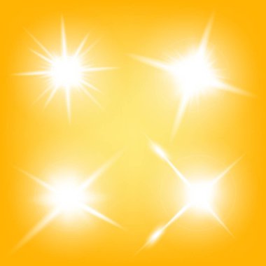 Parlak ışık efektlerinden oluşan yaratıcı bir konsept vektör kümesi siyah arka planda izole edilmiş kıvılcımlarla parlar. Resim tasarımı için, Noel kutlaması için pankart, sihirli ışık ışını.