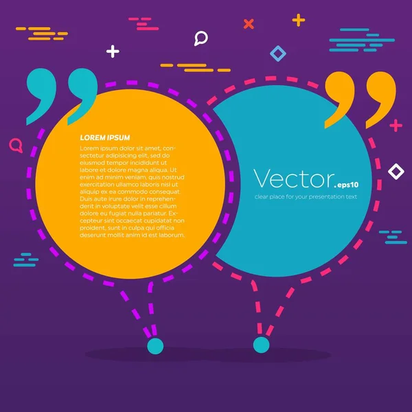 Abstrakte Konzept Vektor leere Rede Quadrat Zitat Textblase. für Web-und mobile App isoliert auf Hintergrund, Illustration Template Design, kreative Präsentation, Business-Infografik Social Media. — Stockvektor