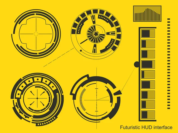 Futuro abstracto, concepto vector futurista azul interfaz gráfica virtual táctil HUD. Para web, sitio, aplicaciones móviles aisladas en segundo plano, techno, diseño en línea, negocio, gui, ui, kit, hud . — Vector de stock