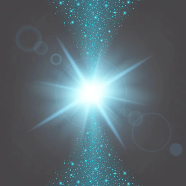 Concept créatif Ensemble vectoriel d'étoiles à effet de lumière brillante éclate avec des étincelles isolées sur fond noir. Pour la conception d'art de modèle d'illustration, bannière pour Noël célèbrent, rayon d'énergie flash magique. — Image vectorielle