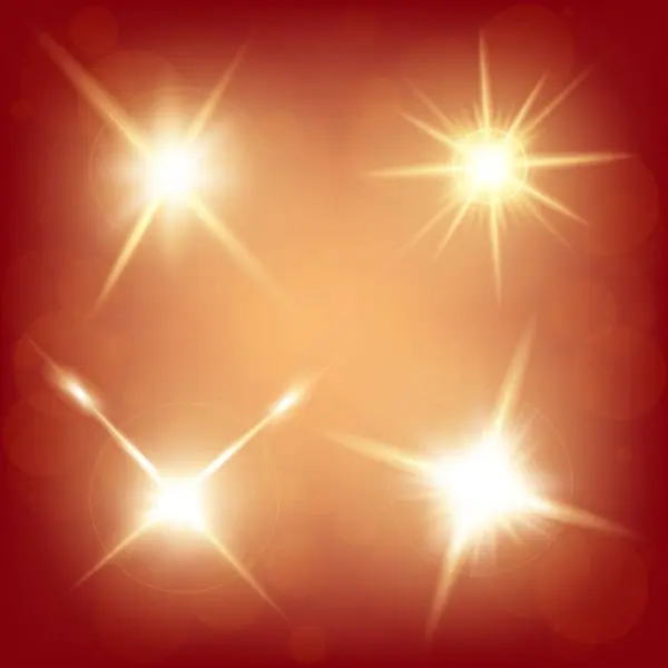 创意概念矢量集的辉光效应恒星爆裂与火花隔离在黑色背景。图例模板艺术设计，圣诞庆祝横幅，魔法闪光能量射线. — 图库矢量图片