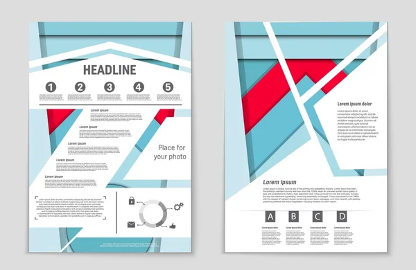 抽象的なベクトル レイアウト背景セット。アート デザイン テンプレート、リスト、フロント ページ、モックアップ パンフレット テーマ スタイル、バナー、アイデア、カバー、小冊子、印刷、チラシ、書籍、空白カード、広告、看板、シート、a4. — ストックベクタ