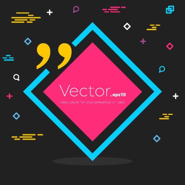 Soyut kavram vektör boş konuşma kare alıntı metin balonu. Web ve mobil app izole arka plan, illüstrasyon şablon tasarımı, yaratıcı sunu, iş Infographic sosyal medya için.