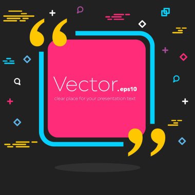 Soyut kavram vektör boş konuşma kare alıntı metin balonu. Web ve mobil app izole arka plan, illüstrasyon şablon tasarımı, yaratıcı sunu, iş Infographic sosyal medya için.