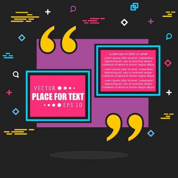 Abstract concept vector empty speech square quote text bubble. For web and mobile app isolated on background, illustration template design, creative presentation, business infographic social media. — Stock Vector