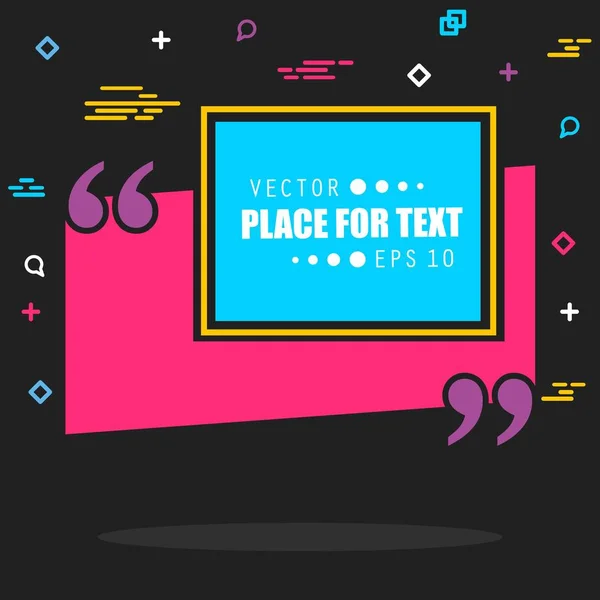 Abstract concept vector empty speech square quote text bubble. For web and mobile app isolated on background, illustration template design, creative presentation, business infographic social media. — Stock Vector