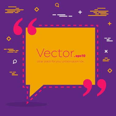 Soyut kavram vektör boş konuşma kare alıntı metin balonu. Web ve mobil app izole arka plan, illüstrasyon şablon tasarımı, yaratıcı sunu, iş Infographic sosyal medya için.