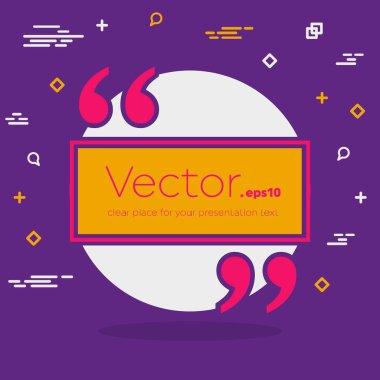 Soyut kavram vektör boş konuşma kare alıntı metin balonu. Web ve mobil app izole arka plan, illüstrasyon şablon tasarımı, yaratıcı sunu, iş Infographic sosyal medya için.