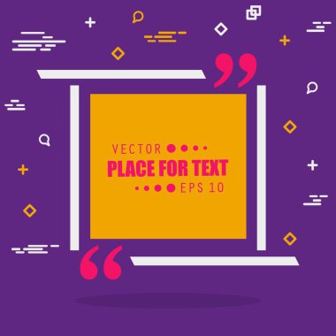 Soyut kavram vektör boş konuşma kare alıntı metin balonu. Web ve mobil app izole arka plan, illüstrasyon şablon tasarımı, yaratıcı sunu, iş Infographic sosyal medya için.
