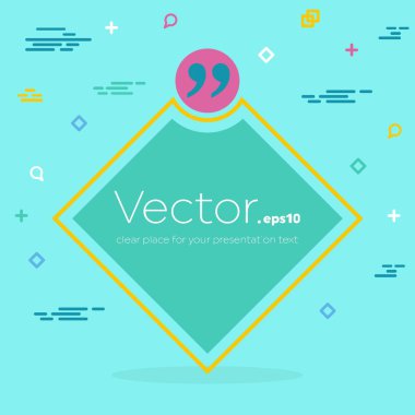 Soyut kavram vektör boş konuşma kare alıntı metin balonu. Web ve mobil app izole arka plan, illüstrasyon şablon tasarımı, yaratıcı sunu, iş Infographic sosyal medya için.