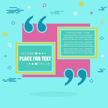 Soyut kavram vektör boş konuşma kare alıntı metin balonu. Web ve mobil app izole arka plan, illüstrasyon şablon tasarımı, yaratıcı sunu, iş Infographic sosyal medya için.