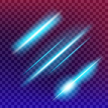 Parlak ışık efektlerinden oluşan yaratıcı bir konsept vektör kümesi siyah arka planda izole edilmiş kıvılcımlarla parlar. Resim tasarımı için, Noel kutlaması için pankart, sihirli ışık ışını.