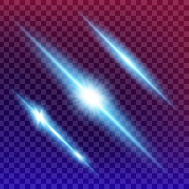 Parlak ışık efektlerinden oluşan yaratıcı bir konsept vektör kümesi siyah arka planda izole edilmiş kıvılcımlarla parlar. Resim tasarımı için, Noel kutlaması için pankart, sihirli ışık ışını.