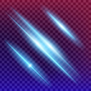 Parlak ışık efektlerinden oluşan yaratıcı bir konsept vektör kümesi siyah arka planda izole edilmiş kıvılcımlarla parlar. Resim tasarımı için, Noel kutlaması için pankart, sihirli ışık ışını.