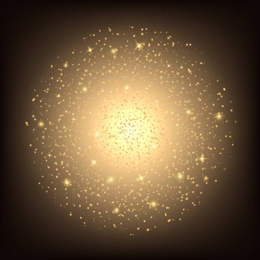 Parlak ışık efektlerinden oluşan yaratıcı bir konsept vektör kümesi siyah arka planda izole edilmiş kıvılcımlarla parlar. Resim tasarımı için, Noel kutlaması için pankart, sihirli ışık ışını.