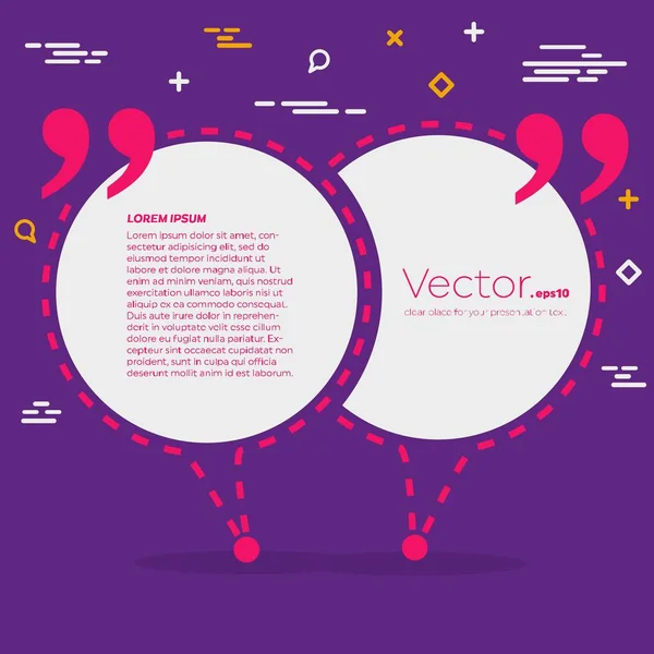 Abstract concept vector empty speech square quote text bubble. For web and mobile app isolated on background, illustration template design, creative presentation, business infographic social media. — Stock Vector