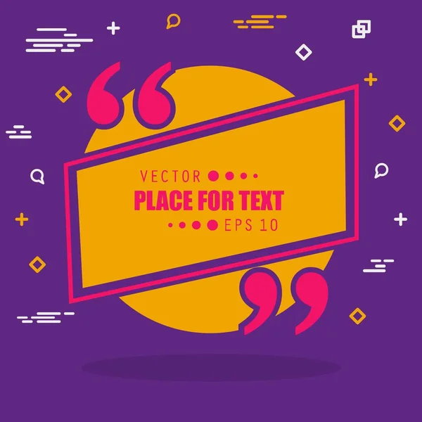 Abstract concept vector empty speech square quote text bubble. For web and mobile app isolated on background, illustration template design, creative presentation, business infographic social media. — Stock Vector