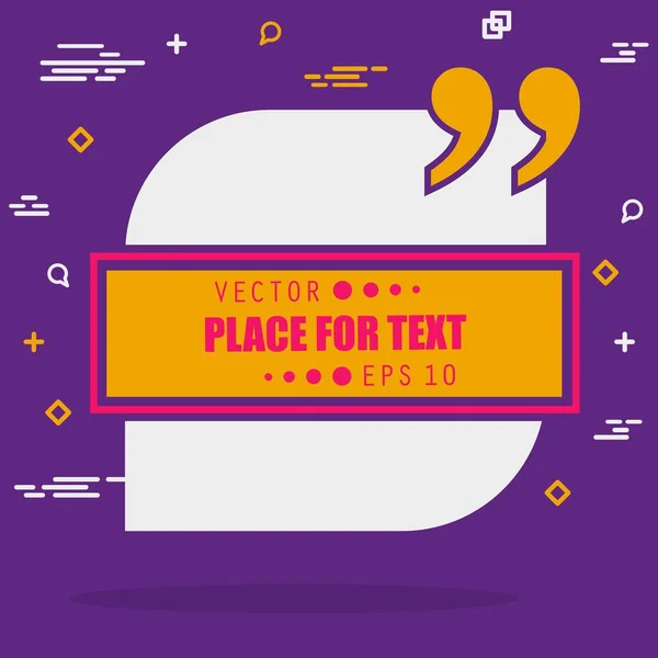 Abstract concept vector empty speech square quote text bubble. For web and mobile app isolated on background, illustration template design, creative presentation, business infographic social media. — Stock Vector