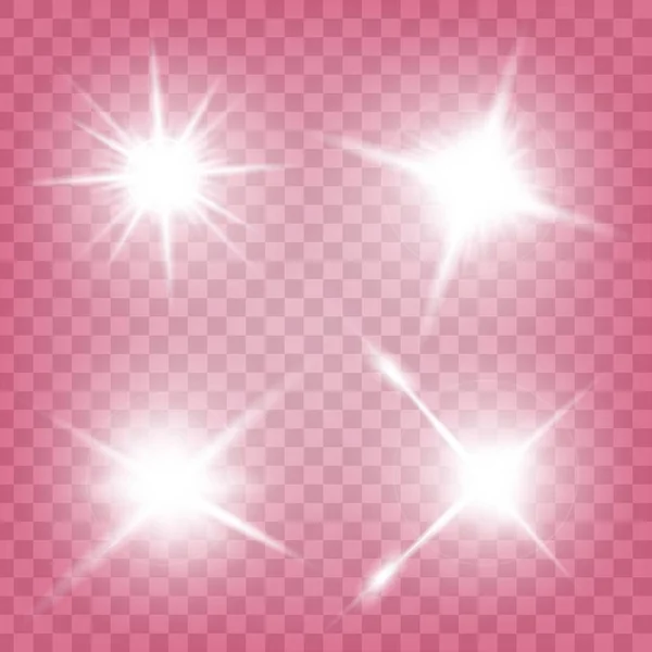 Conceito criativo Conjunto vetorial de estrelas de efeito de luz brilhante explode com faíscas isoladas em fundo preto. Para ilustração modelo arte design, banner para o Natal comemorar, raio de energia flash mágico. — Vetor de Stock