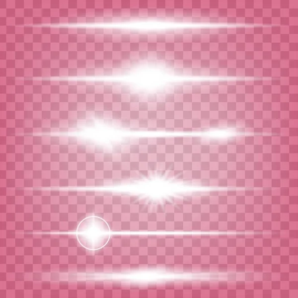 Parlak ışık efektlerinden oluşan yaratıcı bir konsept vektör kümesi siyah arka planda izole edilmiş kıvılcımlarla parlar. Resim tasarımı için, Noel kutlaması için pankart, sihirli ışık ışını. — Stok Vektör