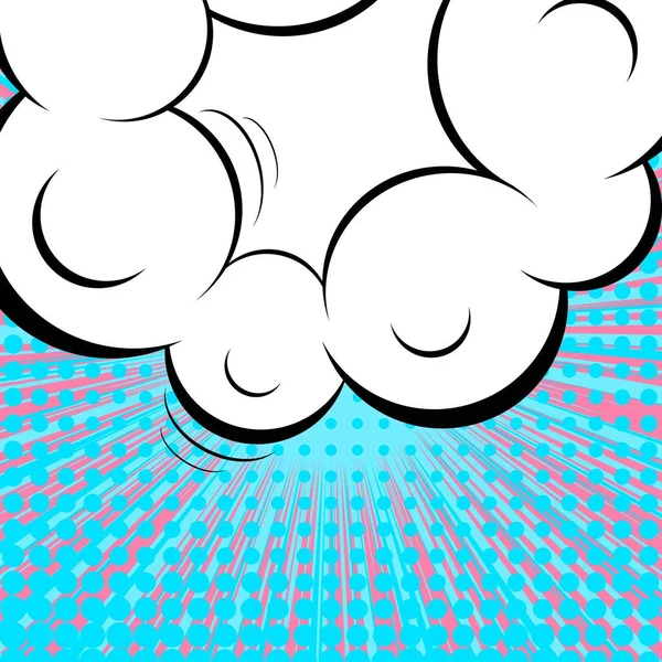 Abstraktní kreativní koncept vektor komické pop art styl prázdný, šablony rozložení s mraky trámy a izolované body pozadí. K prodeji banner, prázdné řeči bublina sada, obrázek polotónů kniha design. — Stockový vektor