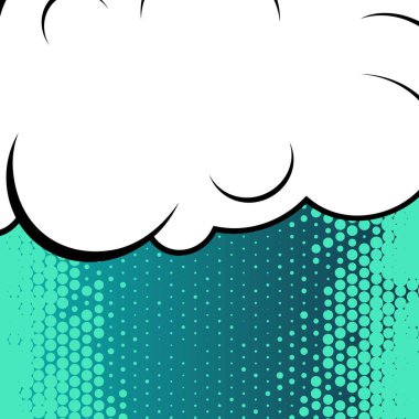 Yaratıcı soyut kavram vektör komik pop sanat tarzı boş, düzeni şablonu bulutlar kiriş ve izole noktalar arka plan ile. Satışı büyük başlığı, boş konuşma balonu ayarı, illüstrasyon noktalı resim kitap tasarımı için.