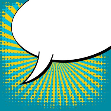 Yaratıcı soyut kavram vektör komik pop sanat tarzı boş, düzeni şablonu bulutlar kiriş ve izole noktalar arka plan ile. Satışı büyük başlığı, boş konuşma balonu ayarı, illüstrasyon noktalı resim kitap tasarımı için.