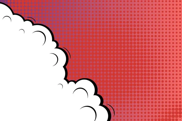 抽象的な創造的な概念ベクトル コミック ポップ アート スタイル空白、雲梁と分離のドット背景レイアウト テンプレート。イラスト ハーフトーン本デザイン、空音声バブル セット販売バナー. — ストックベクタ