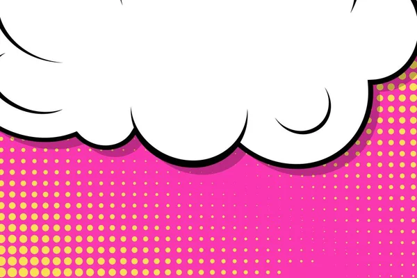 Concepto creativo abstracto vector cómic pop art estilo en blanco, plantilla de diseño con vigas de nubes y fondo de puntos aislados. Para el banner de la venta, sistema vacío de la burbuja del discurso, diseño medio del libro de la ilustración . — Vector de stock