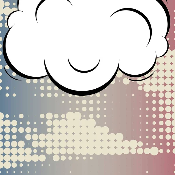 Abstracte creatief concept vector komische pop-art stijl leeg, lay-out sjabloon met wolken balken en geïsoleerde stippen achtergrond. Voor verkoop banner, lege toespraak bubble set, illustratie halftone boekontwerpen. — Stockvector