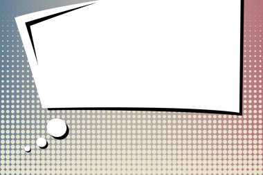 Yaratıcı soyut kavram vektör komik pop sanat tarzı boş, düzeni şablonu bulutlar kiriş ve izole noktalar arka plan ile. Satışı büyük başlığı, boş konuşma balonu ayarı, illüstrasyon noktalı resim kitap tasarımı için.