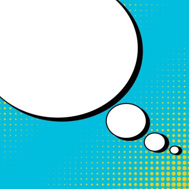 Yaratıcı soyut kavram vektör komik pop sanat tarzı boş, düzeni şablonu bulutlar kiriş ve izole noktalar arka plan ile. Satışı büyük başlığı, boş konuşma balonu ayarı, illüstrasyon noktalı resim kitap tasarımı için.