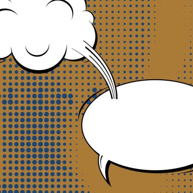 Yaratıcı soyut kavram vektör komik pop sanat tarzı boş, düzeni şablonu bulutlar kiriş ve izole noktalar arka plan ile. Satışı büyük başlığı, boş konuşma balonu ayarı, illüstrasyon noktalı resim kitap tasarımı için.