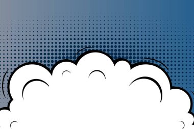 Yaratıcı soyut kavram vektör komik pop sanat tarzı boş, düzeni şablonu bulutlar kiriş ve izole noktalar arka plan ile. Satışı büyük başlığı, boş konuşma balonu ayarı, illüstrasyon noktalı resim kitap tasarımı için.