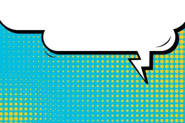 Yaratıcı soyut kavram vektör komik pop sanat tarzı boş, düzeni şablonu bulutlar kiriş ve izole noktalar arka plan ile. Satışı büyük başlığı, boş konuşma balonu ayarı, illüstrasyon noktalı resim kitap tasarımı için.