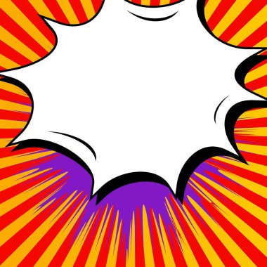 Yaratıcı soyut kavram vektör komik pop sanat tarzı boş, düzeni şablonu bulutlar kiriş ve izole noktalar arka plan ile. Satışı büyük başlığı, boş konuşma balonu ayarı, illüstrasyon noktalı resim kitap tasarımı için.