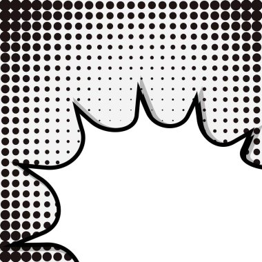 Yaratıcı soyut kavram vektör komik pop sanat tarzı boş, düzeni şablonu bulutlar kiriş ve izole noktalar arka plan ile. Satışı büyük başlığı, boş konuşma balonu ayarı, illüstrasyon noktalı resim kitap tasarımı için.