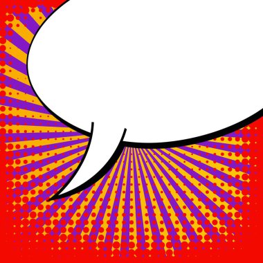 Yaratıcı soyut kavram vektör komik pop sanat tarzı boş, düzeni şablonu bulutlar kiriş ve izole noktalar arka plan ile. Satışı büyük başlığı, boş konuşma balonu ayarı, illüstrasyon noktalı resim kitap tasarımı için.