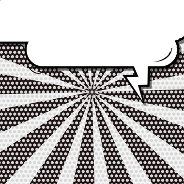 Yaratıcı soyut kavram vektör komik pop sanat tarzı boş, düzeni şablonu bulutlar kiriş ve izole noktalar arka plan ile. Satışı büyük başlığı, boş konuşma balonu ayarı, illüstrasyon noktalı resim kitap tasarımı için.