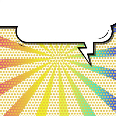 Yaratıcı soyut kavram vektör komik pop sanat tarzı boş, düzeni şablonu bulutlar kiriş ve izole noktalar arka plan ile. Satışı büyük başlığı, boş konuşma balonu ayarı, illüstrasyon noktalı resim kitap tasarımı için.