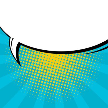 Yaratıcı soyut kavram vektör komik pop sanat tarzı boş, düzeni şablonu bulutlar kiriş ve izole noktalar arka plan ile. Satışı büyük başlığı, boş konuşma balonu ayarı, illüstrasyon noktalı resim kitap tasarımı için.