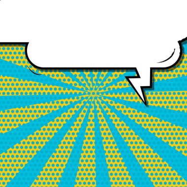 Yaratıcı soyut kavram vektör komik pop sanat tarzı boş, düzeni şablonu bulutlar kiriş ve izole noktalar arka plan ile. Satışı büyük başlığı, boş konuşma balonu ayarı, illüstrasyon noktalı resim kitap tasarımı için.